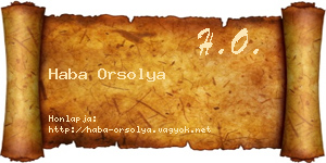 Haba Orsolya névjegykártya